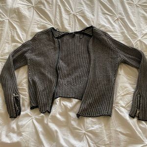 Black and White Knit Cardigan